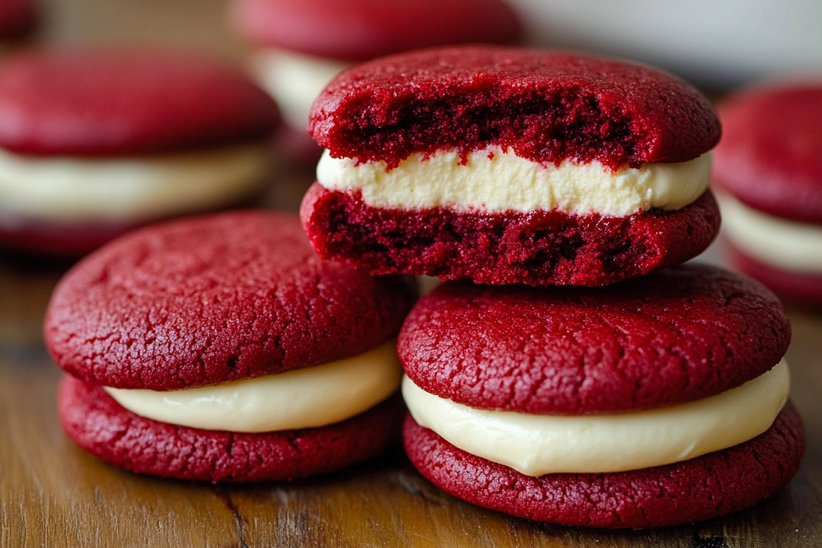 Cream Cheese Filled Red Velvet Cookies