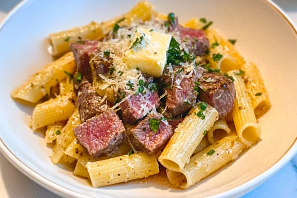Easy Garlic Butter Steak Pasta