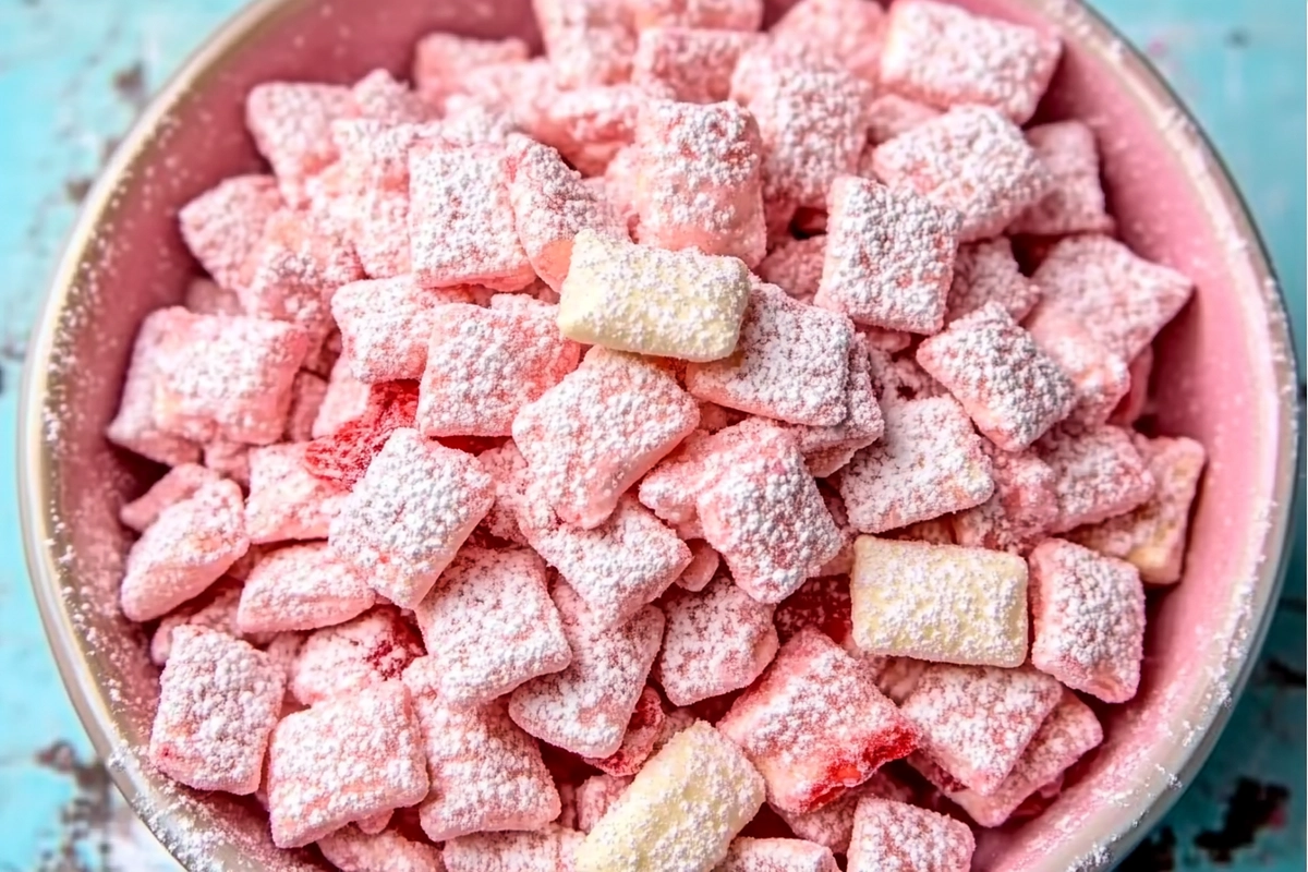 Fluffy Strawberry Shortcake Puppy Chow
