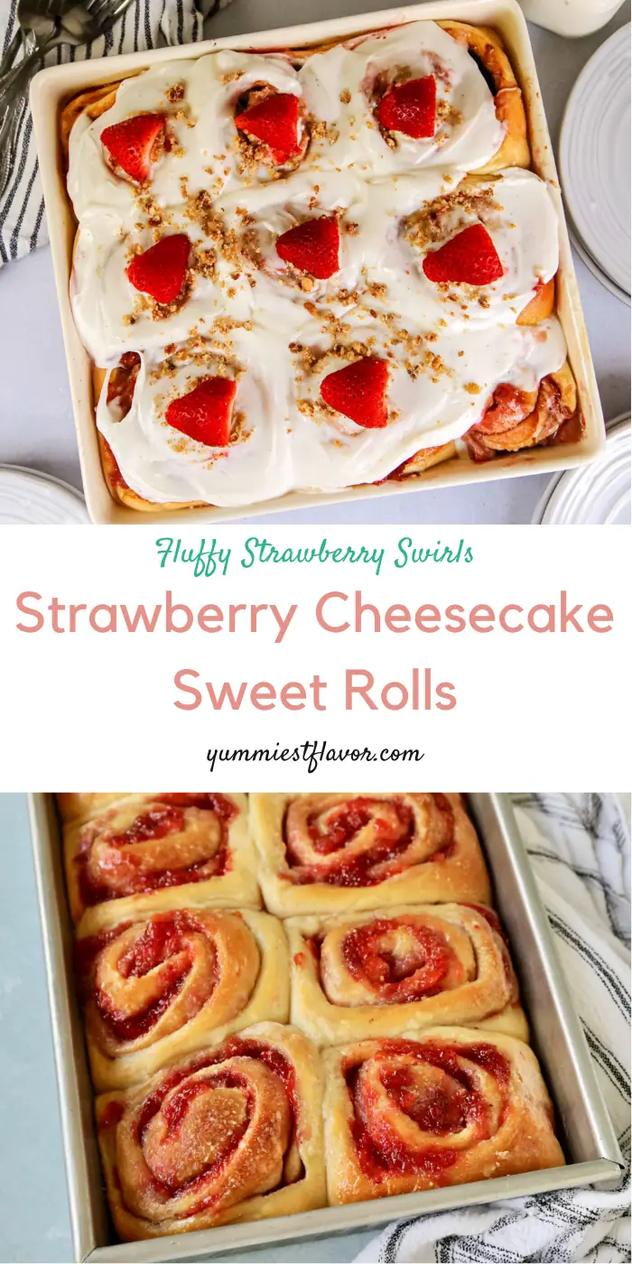Strawberry Cheesecake Sweet Rolls with Cream Cheese Frosting 6 Strawberry Cheesecake Sweet Rolls
