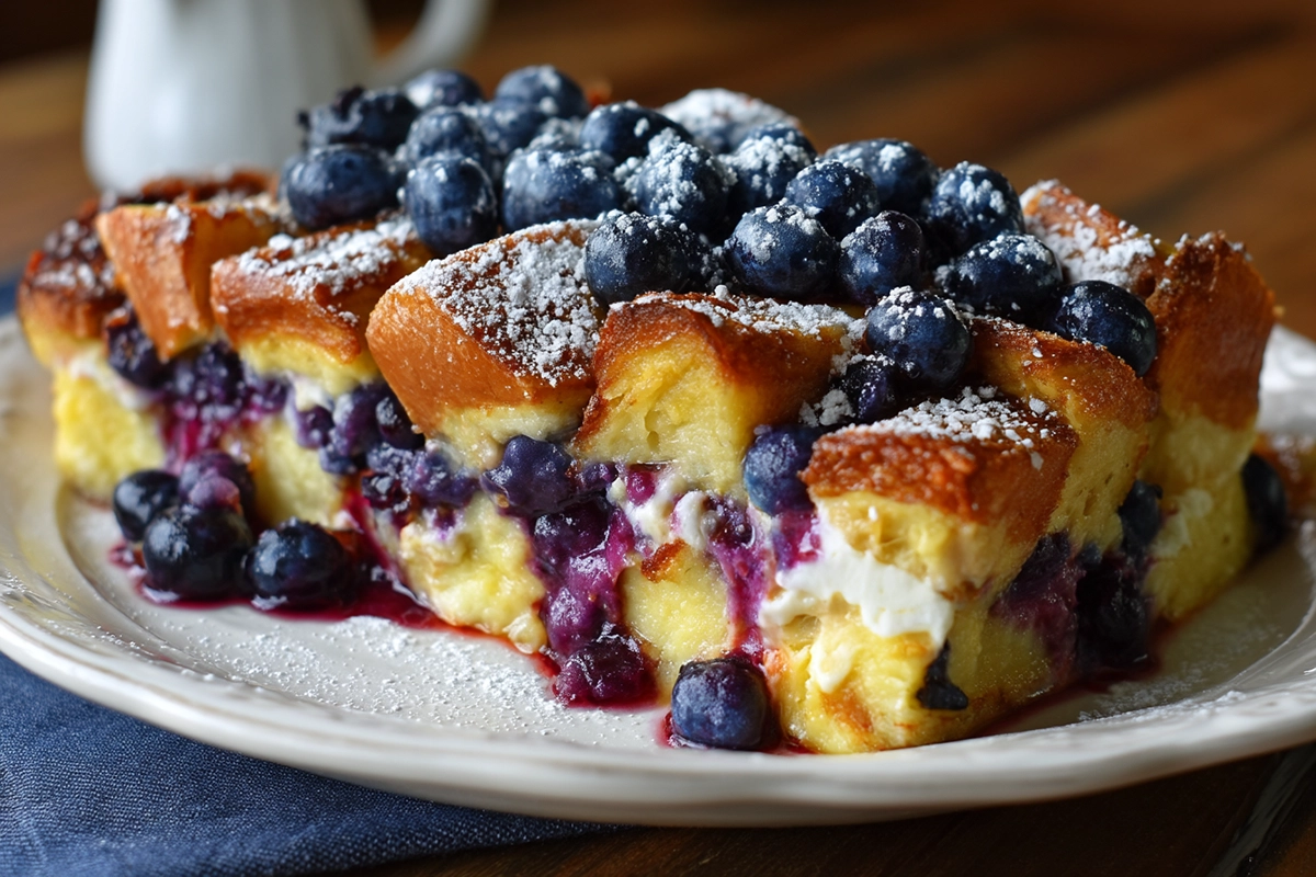 Blueberry Cream Cheese French Toast Casserolet