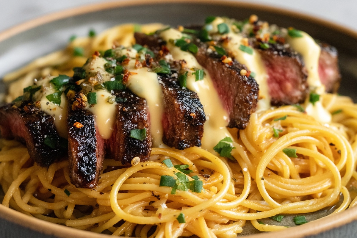 Garlic Butter Steak Lightning Noodles