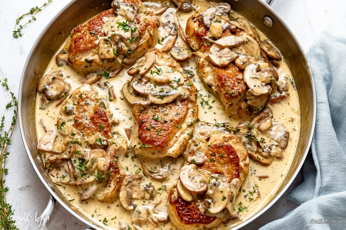 Keto Chicken Thighs With Creamy Mushroom Sauce
