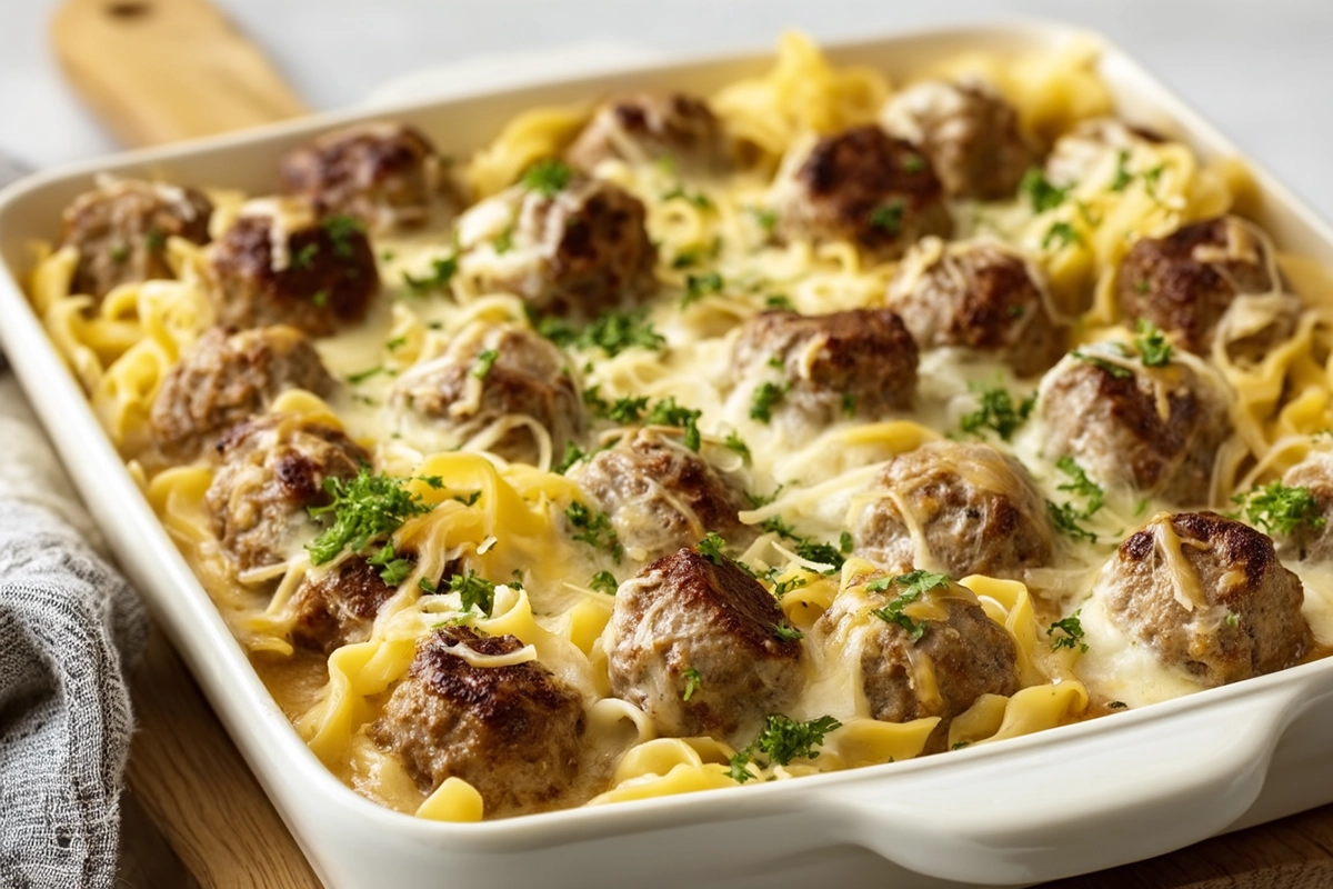 Meatball Pasta Casserole Recipe