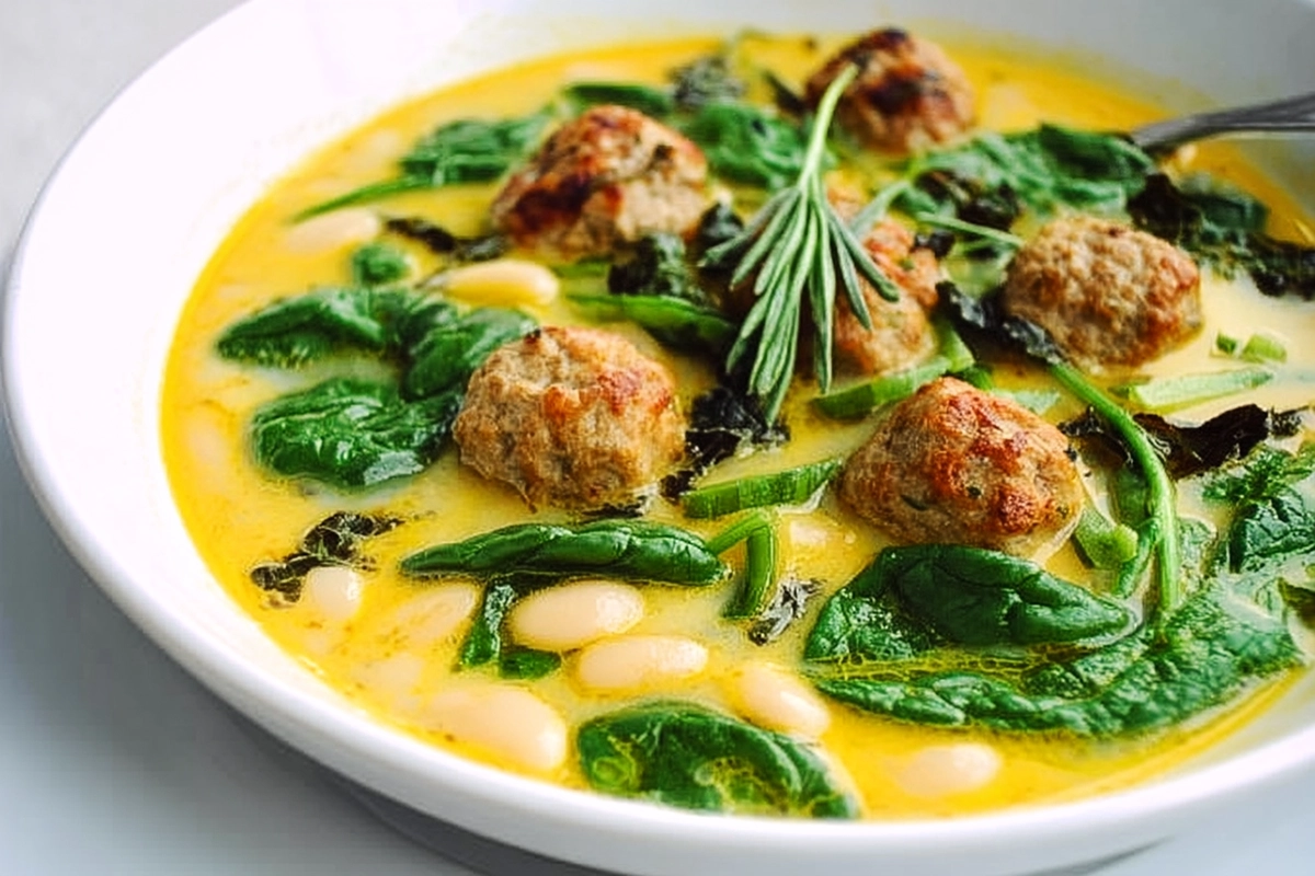 Spinach And White Bean Meatball Soup Recipe