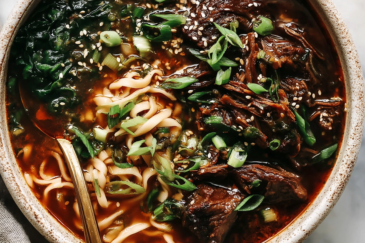 Instant Pot Spicy Short Rib Noodle Soup