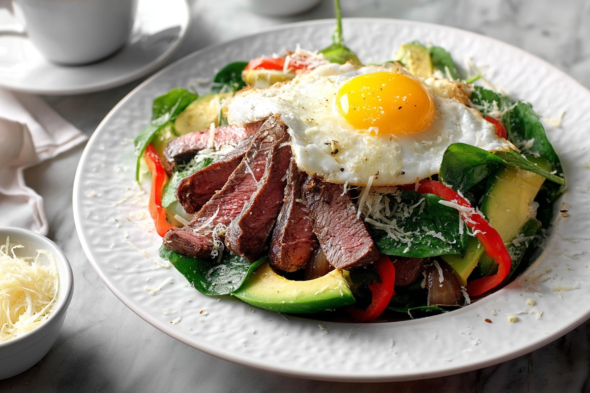 Vegetable Steak And Egg