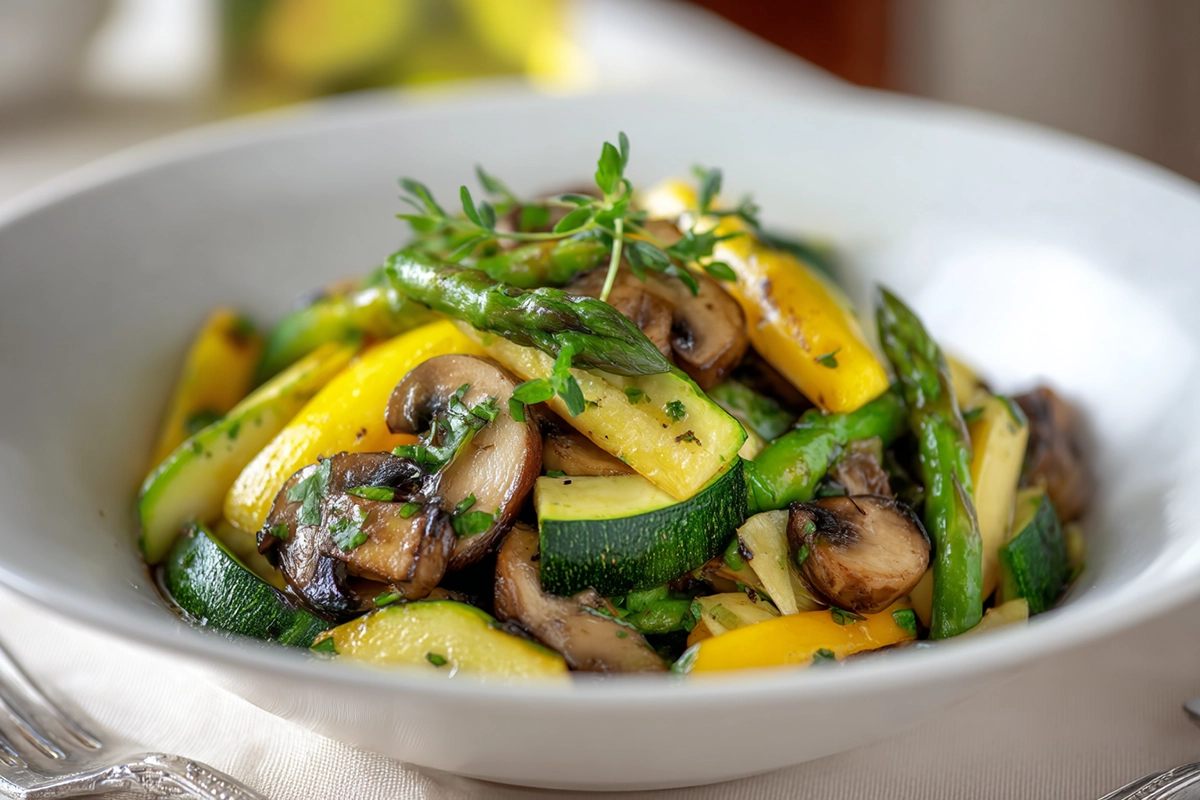 asparagus with zucchini and squ