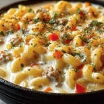 Crockpot Garlic Parmesan Chicken Pasta