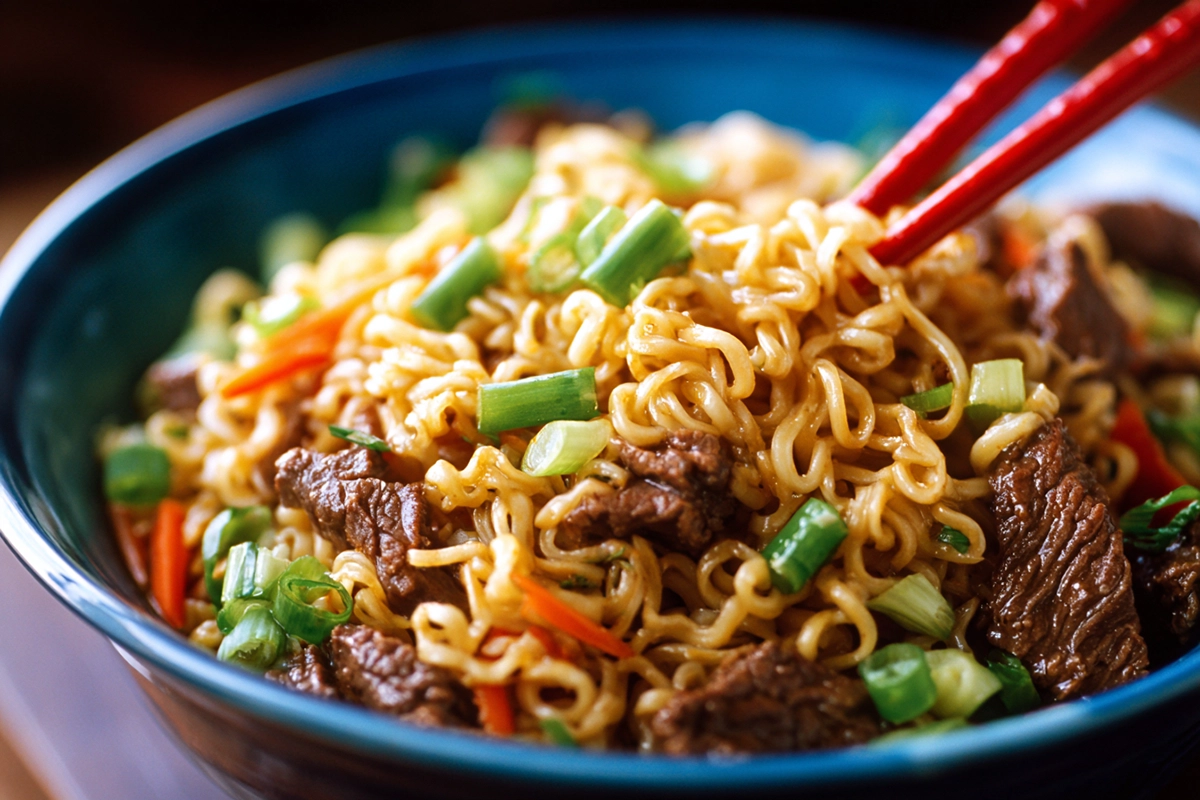 Slow Cooker Beef Ramen Noodles