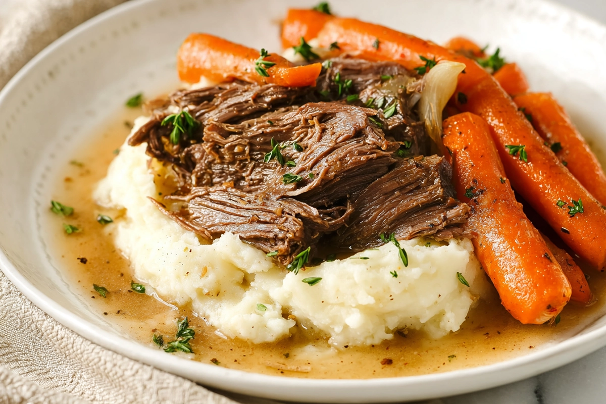 Slow Cooker Garlic Herb Pot Roas