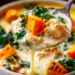 Creamy sweet potato and sausage soup