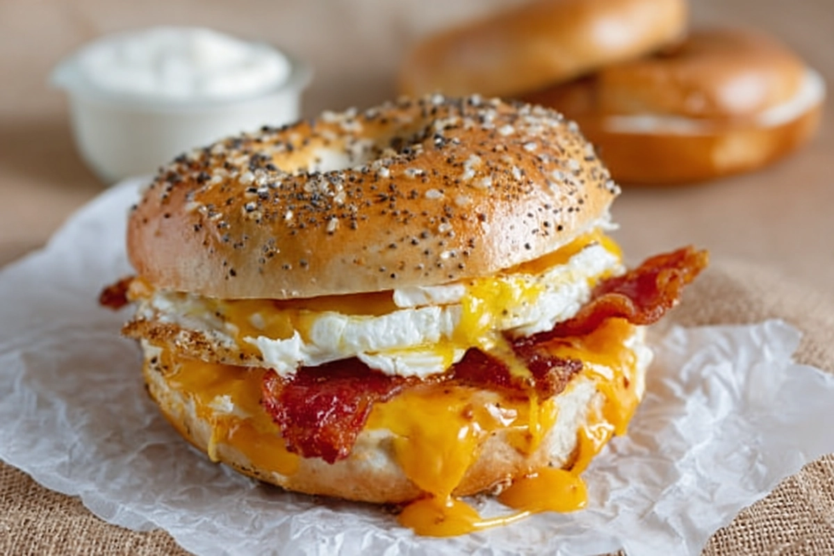 Wake Up Happy with This Everything Bagel Breakfast Sandwich 6 Everything Bagel Breakfast Sandwic