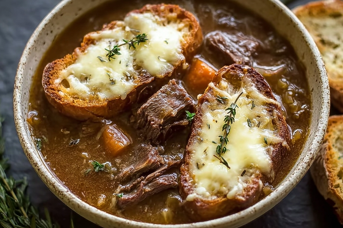 French Onion Beef Short Rib Soup