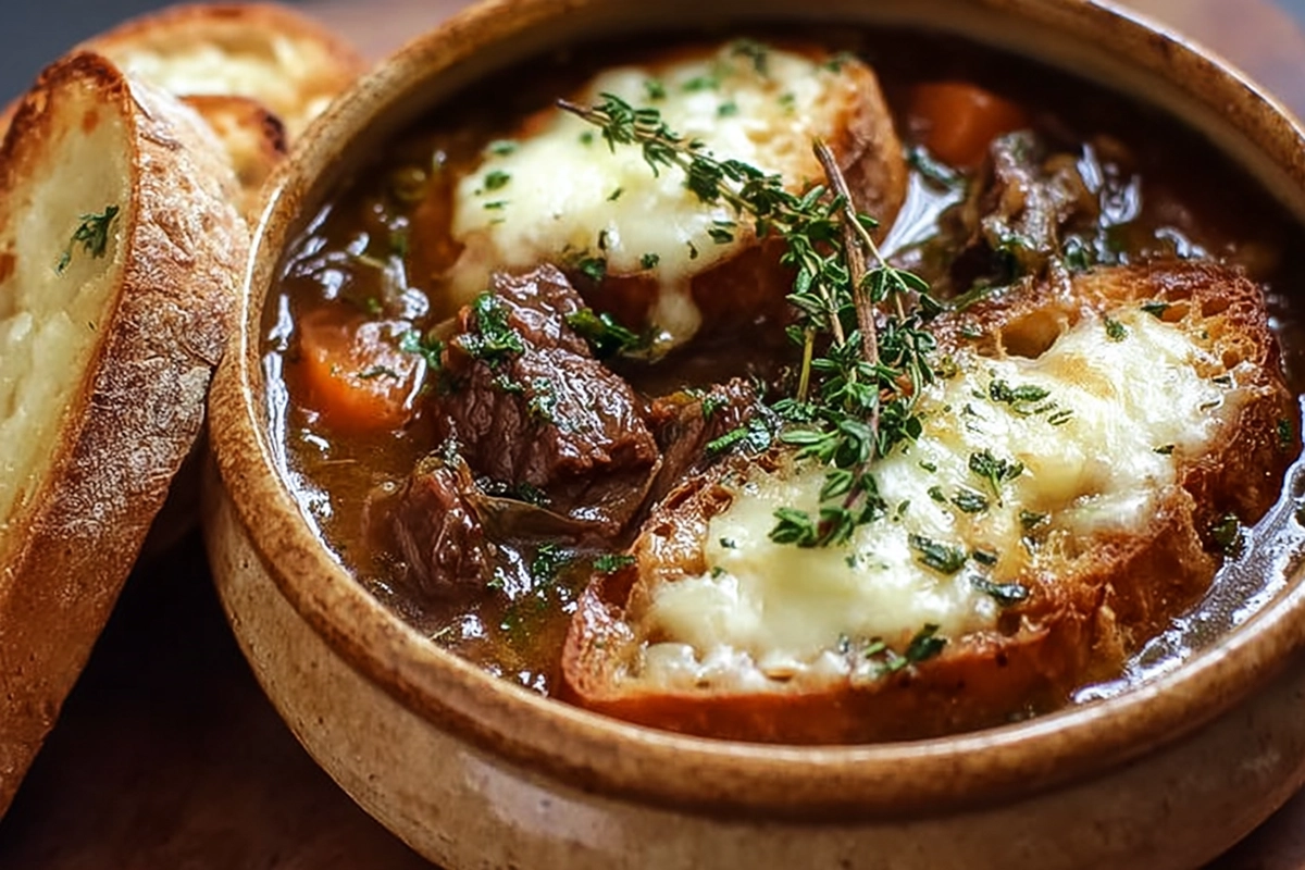 French Onion Beef Short Rib Soup