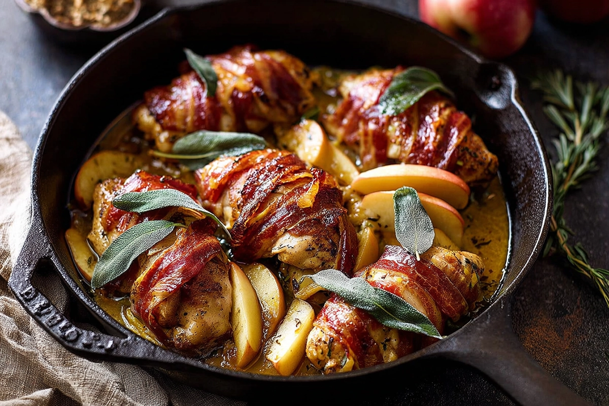 Prosciutto Apple Chicken with Sage Butter and Cider Pan Sauce – A Fall Dinner That Wows 4 Prosciutto Apple Chicken