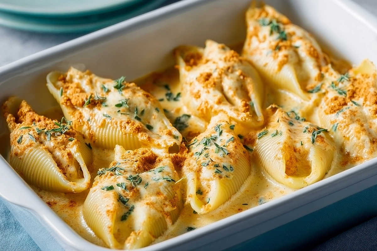 Vegan Pumpkin Ricotta Stuffed Shell