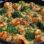 Creamy Garlic Chicken and Broccoli Skillet