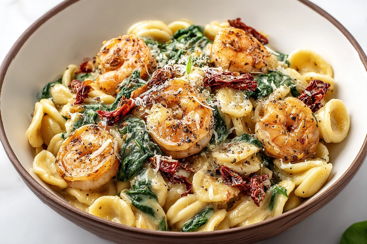 Creamy Tuscan Shrimp Orzo
