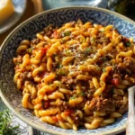 ground beef orzo
