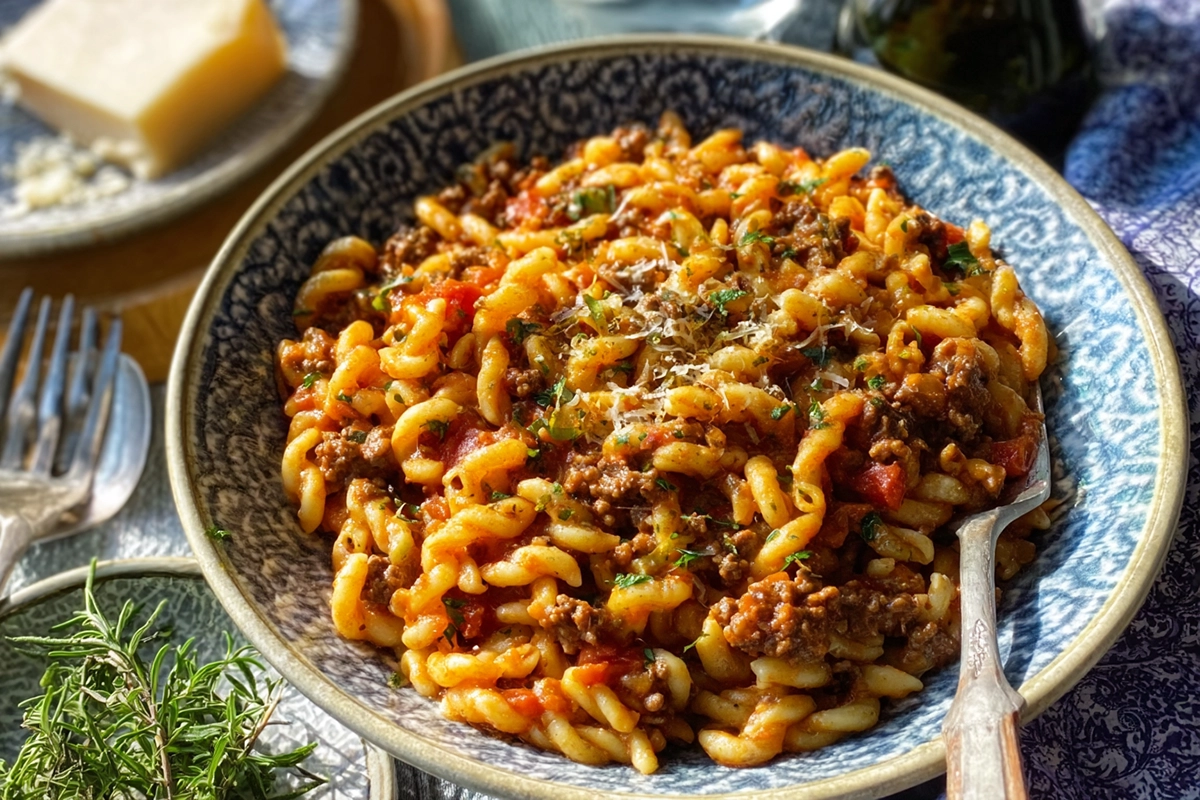 ground beef orzo