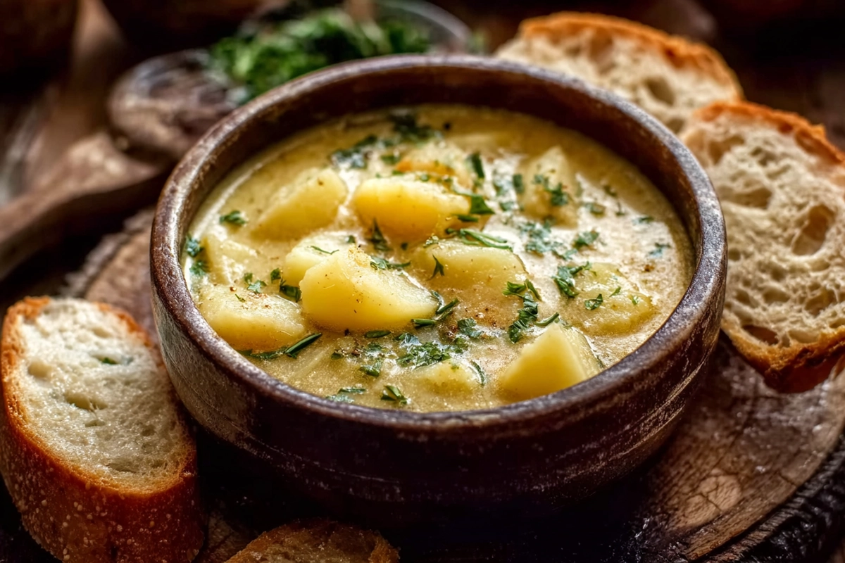 Cheddar Garlic Herb Potato Soup