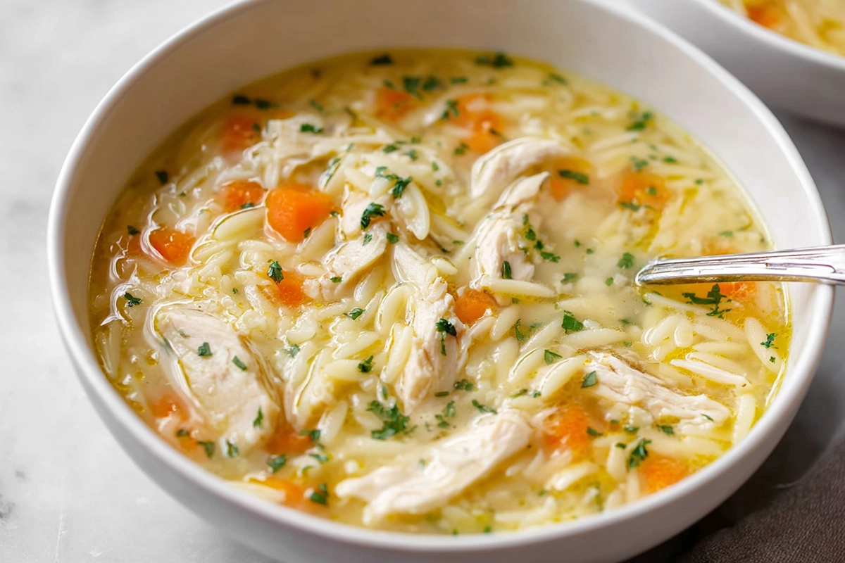 Lemon Chicken Orzo Soup