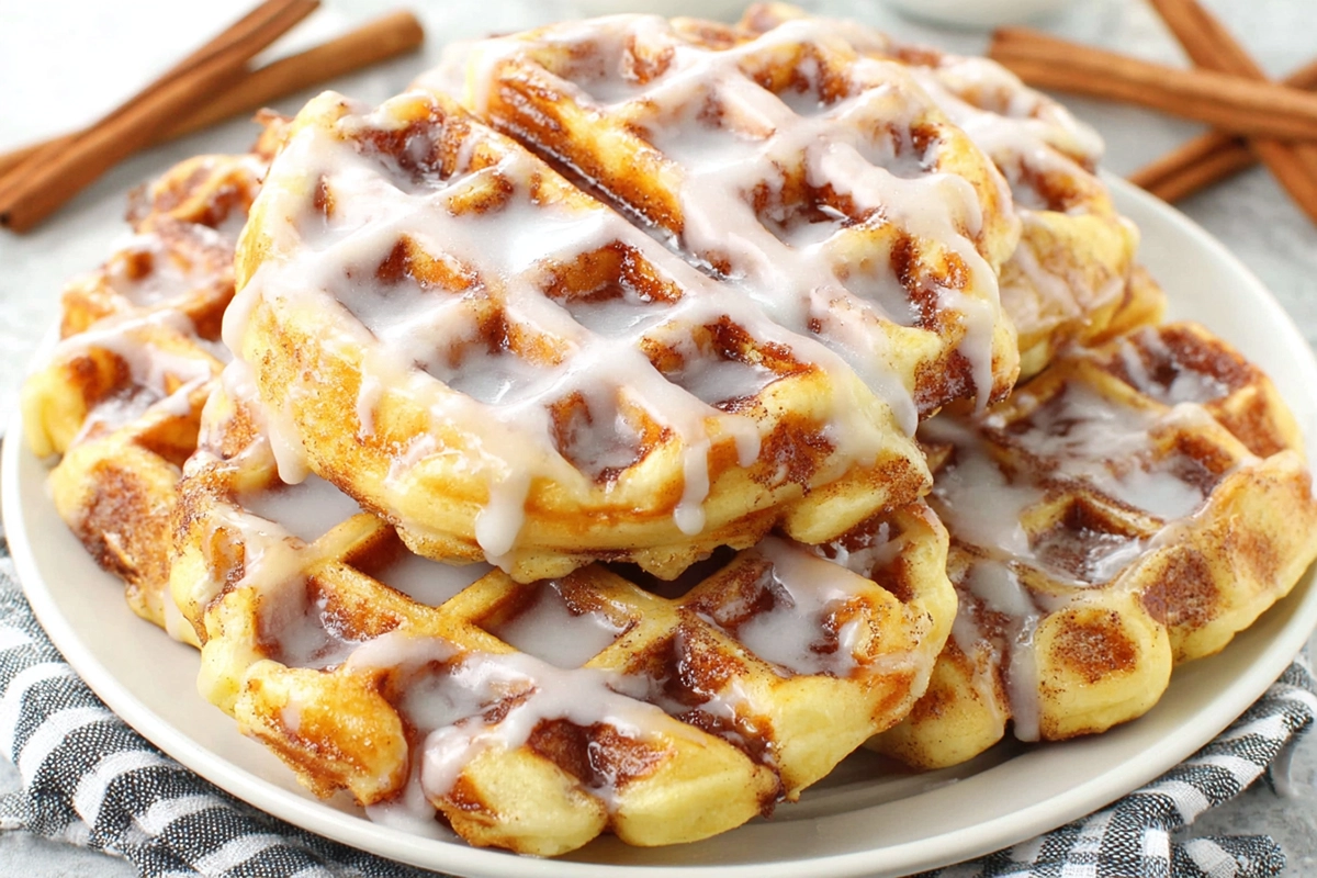 Mini Cinnamon Roll Waffles