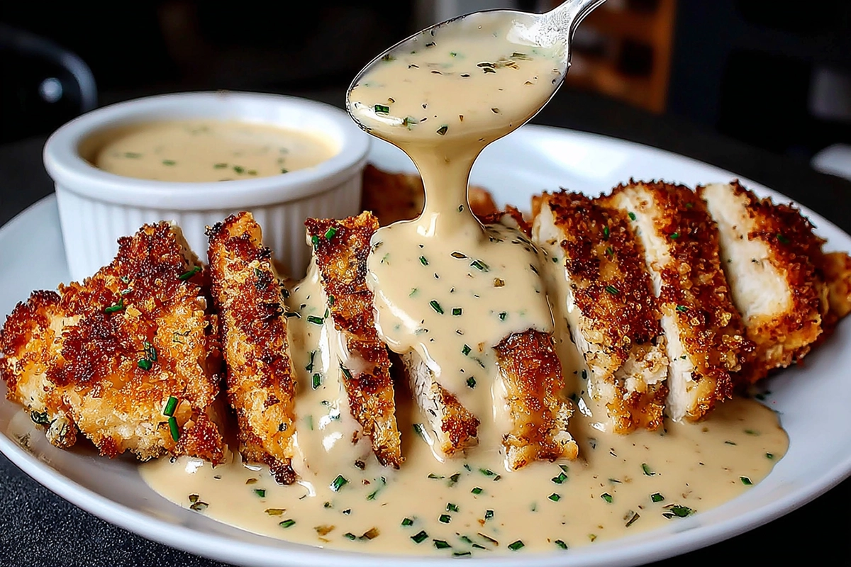Parmesan Crusted Chicken with Creamy Garlic Sauce: A Comforting Chicken Dinner 4 Parmesan Crusted Chicken