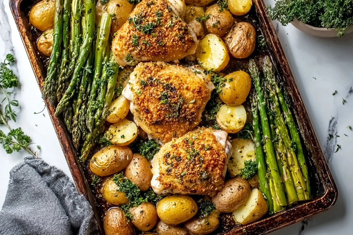 Sheet Pan Garlic Butter Chicken and Veggi