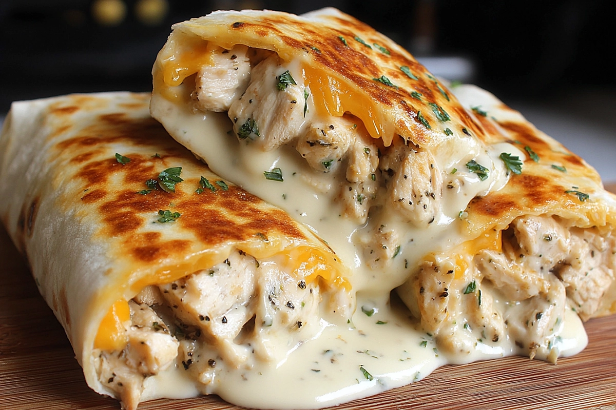 Cheesy Garlic Chicken Wraps: A Quick and Comforting Dinner Idea 4 garlic chicken wraps