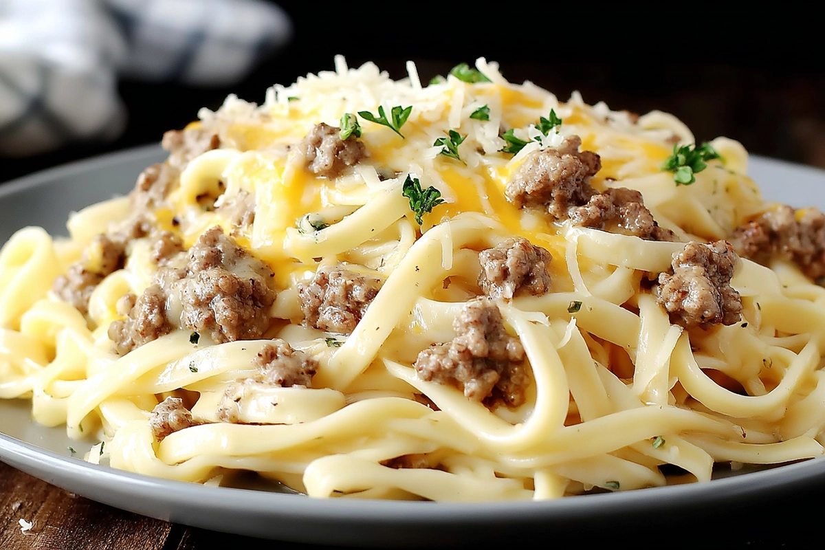 Cheese Garlic Linguine Pasta with Savory Ground Beef: A Weeknight Hero 7 Cheese Garlic Linguine Pasta