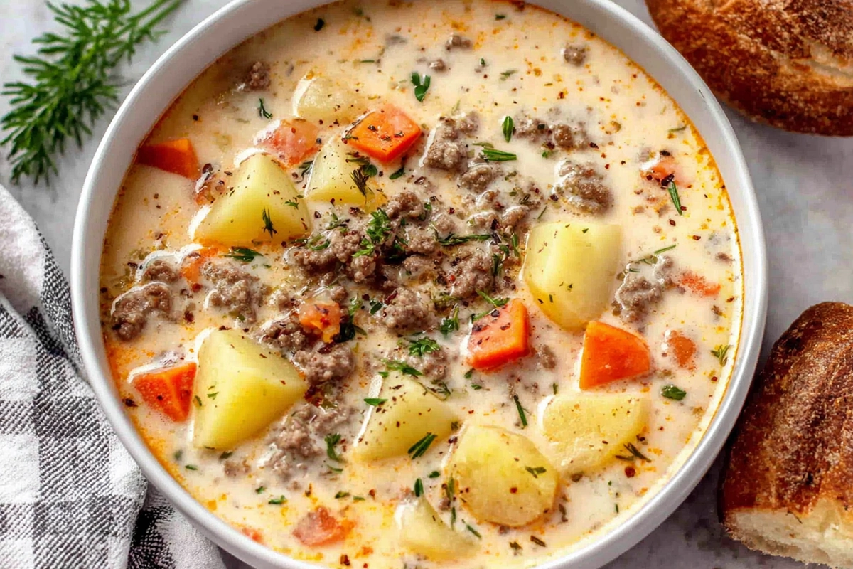 Cheeseburger Soup Recipe: A Bowl of Comfort in Every Spoonful 7 Cheeseburger Soup