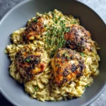 slow cooker parmesan herb chicken with orzo