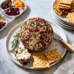 cranberry pecan goat cheese ball holiday appetizer