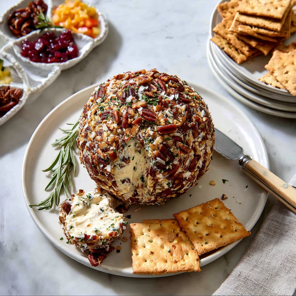 cranberry pecan goat cheese ball holiday appetizer