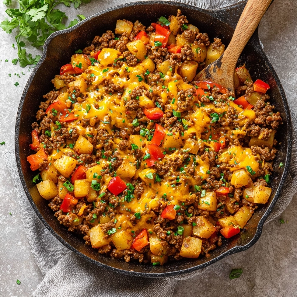Mexican Ground Beef and Potato Skillet: A Flavorful One-Pan Family Favorite 5 hobo casserole ground beef rustic baked