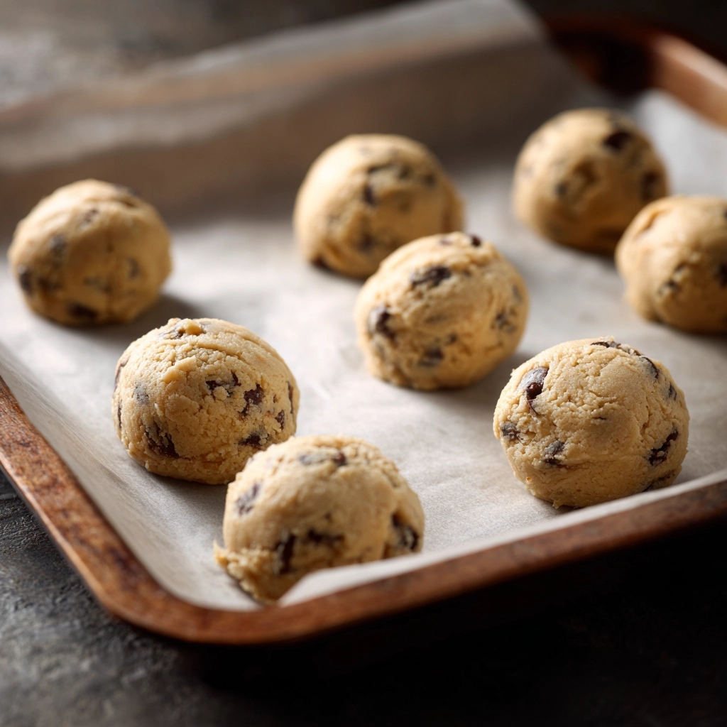 Pumpkin White Chocolate Chip Cookies: The Ultimate Easy Fall Dessert 5 cookie dough on baking sheet