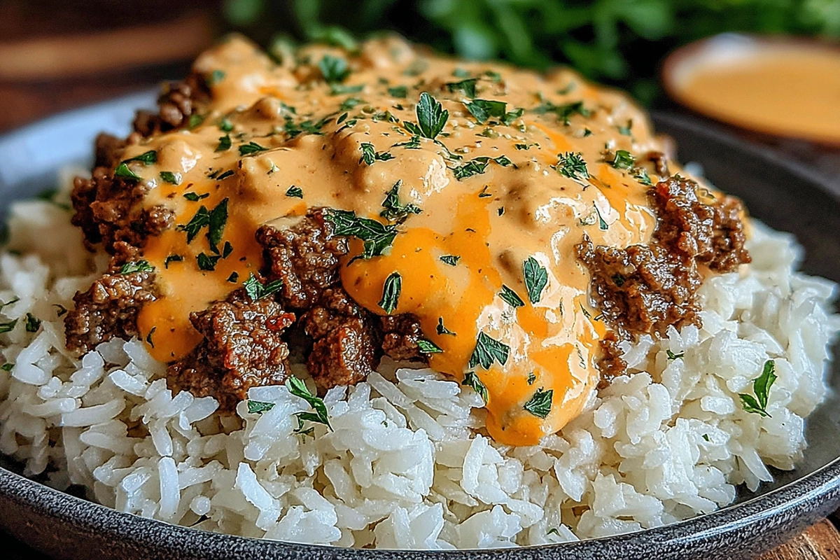 steak and queso rice