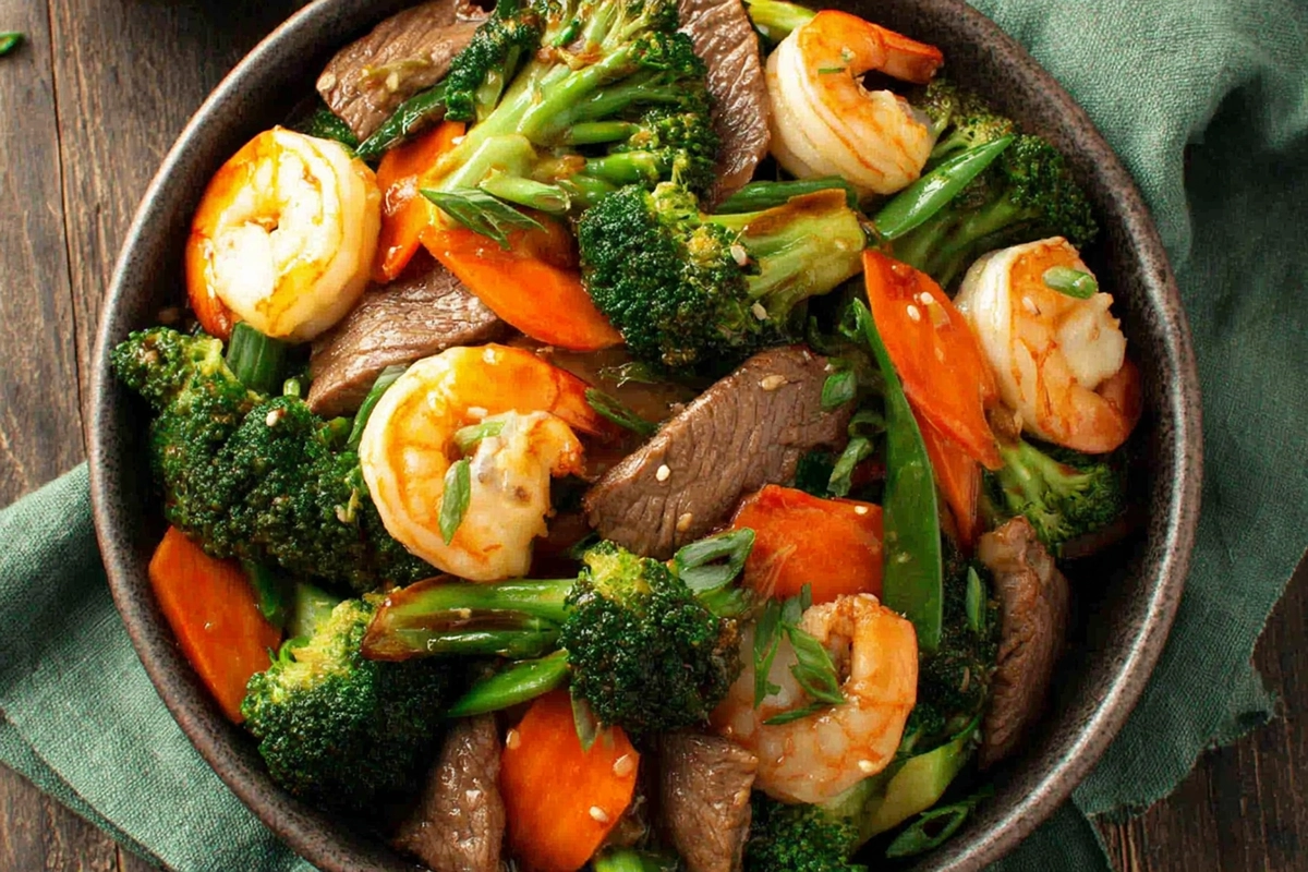 steak and shrimp stir fry