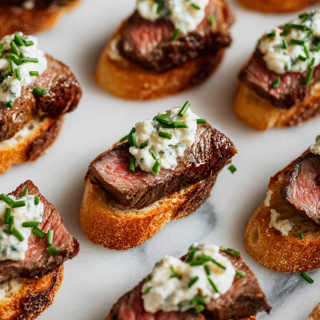 Steak Crostini with Horseradish Sauce