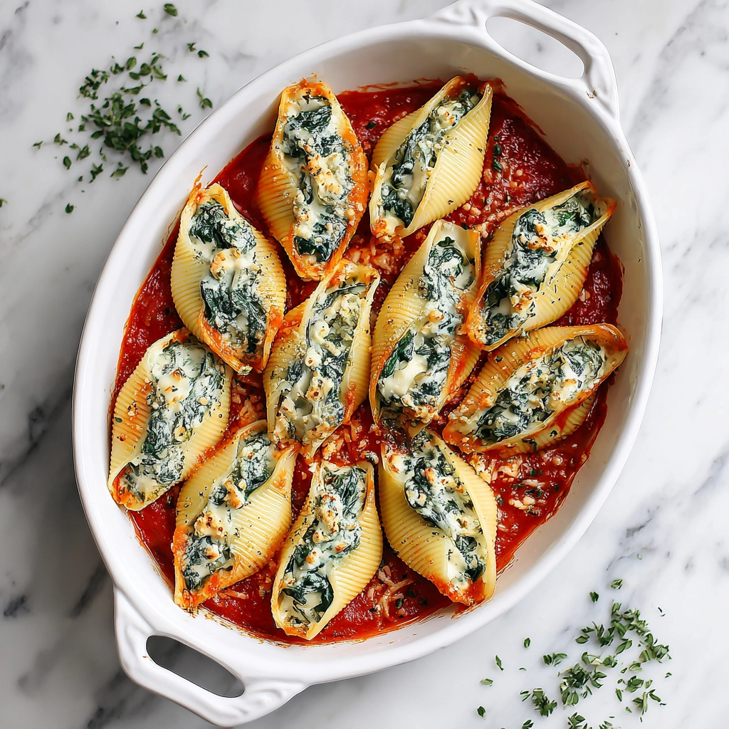 steaming spinach for christmas stuffed shells recipe