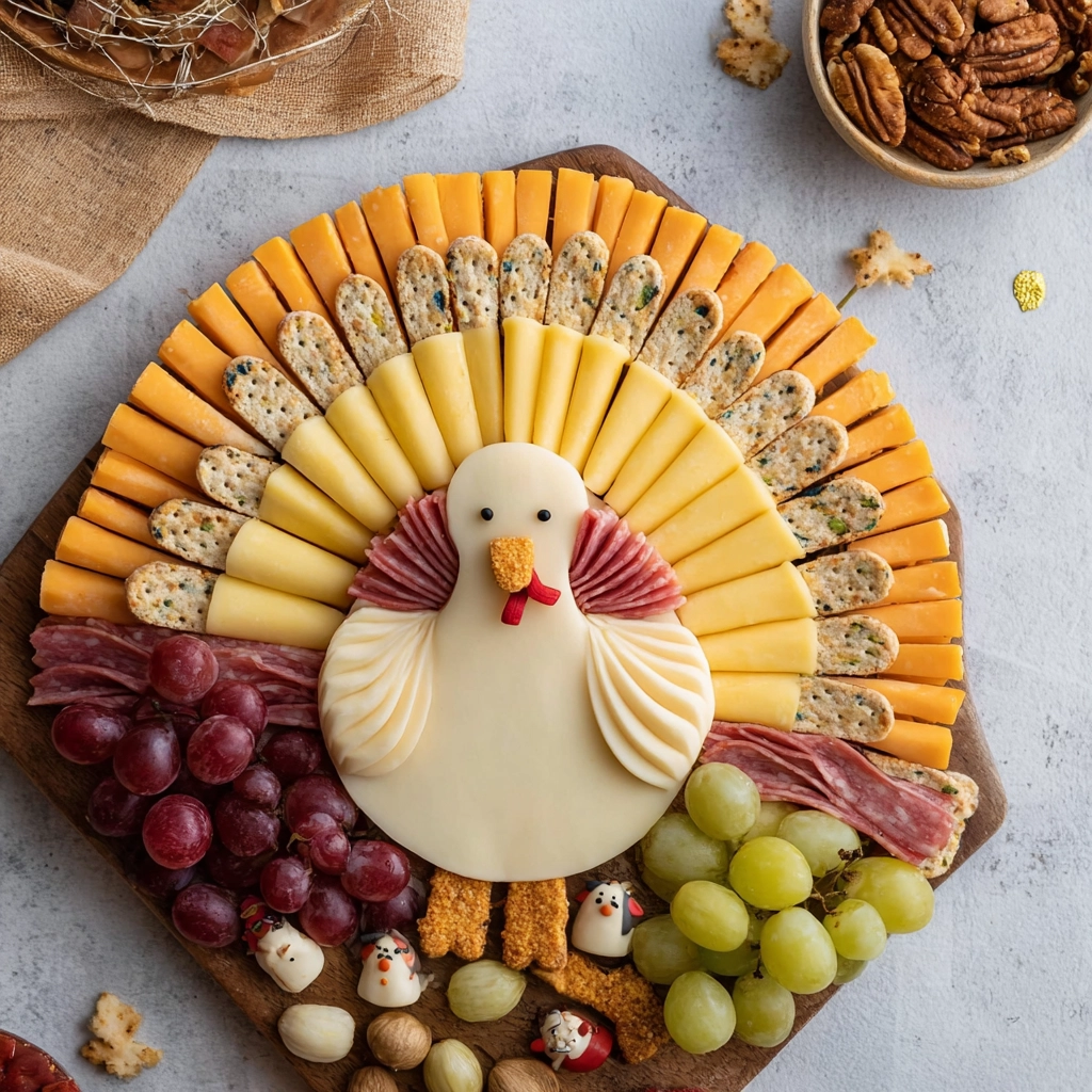 Thanksgiving turkey charcuterie board appetizer