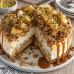 Salted Caramel Apple Pie Cheesecake Slice