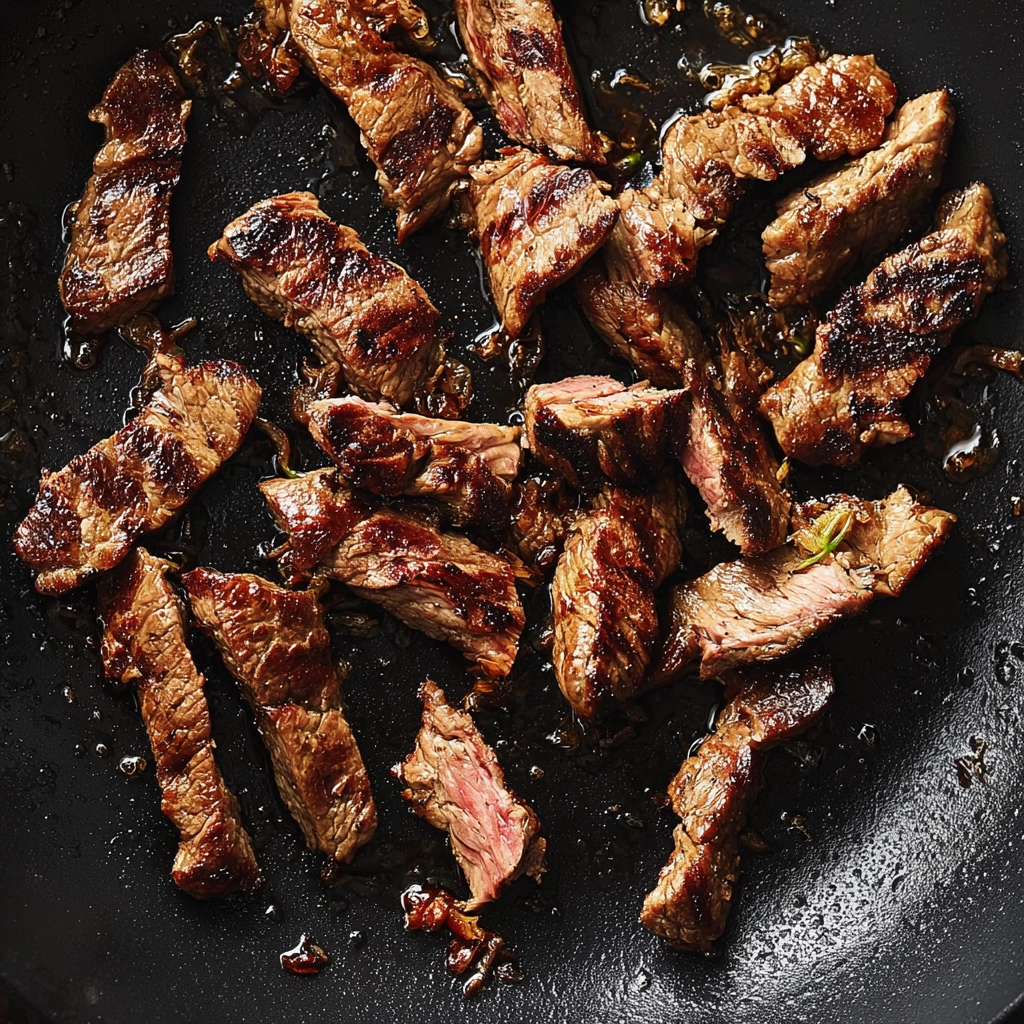 cooking mongolian beef in wok