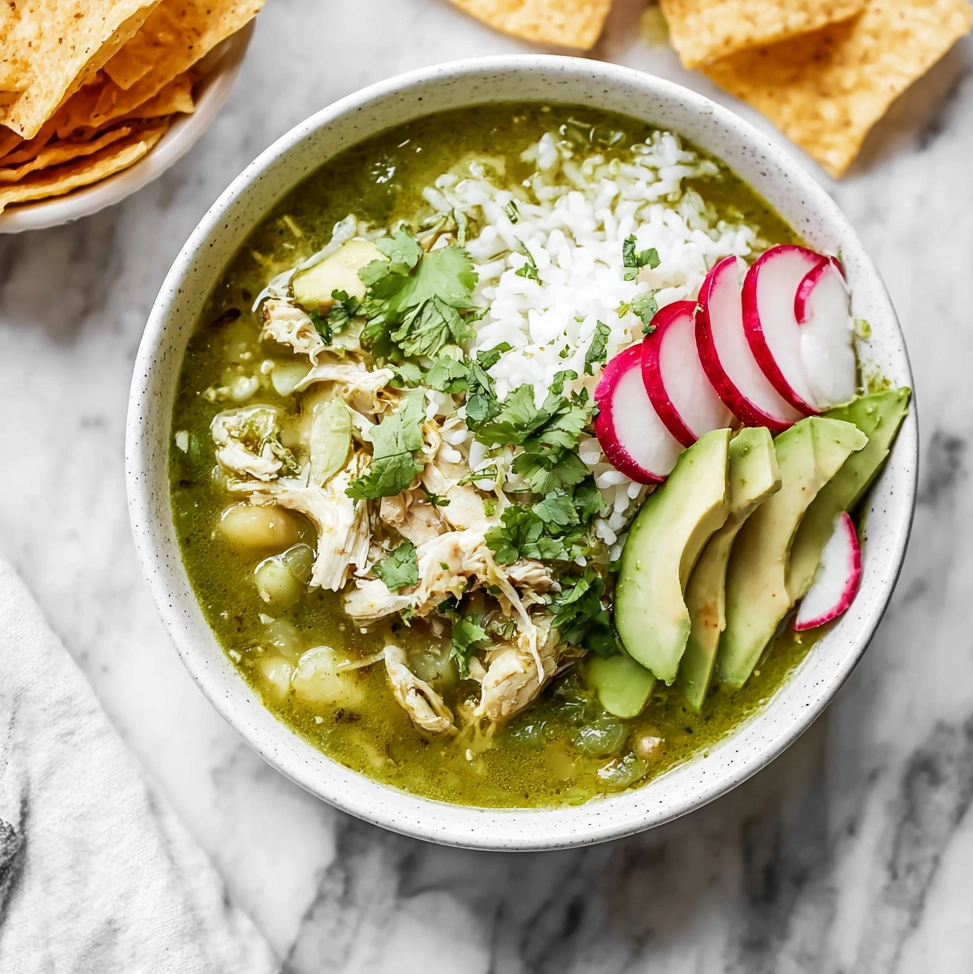Chicken Pozole Verde Serving