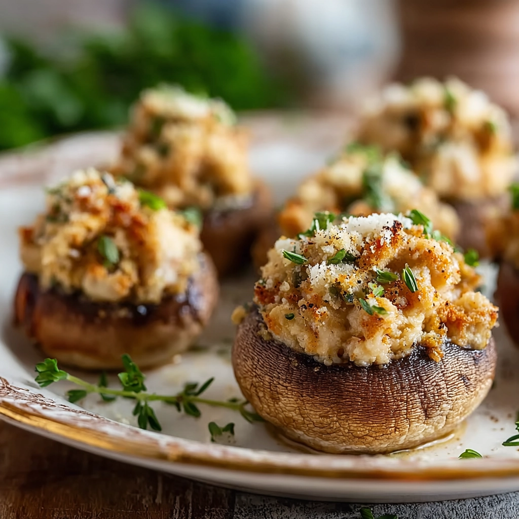 Garlic Parmesan Stuffed Mushrooms Serving