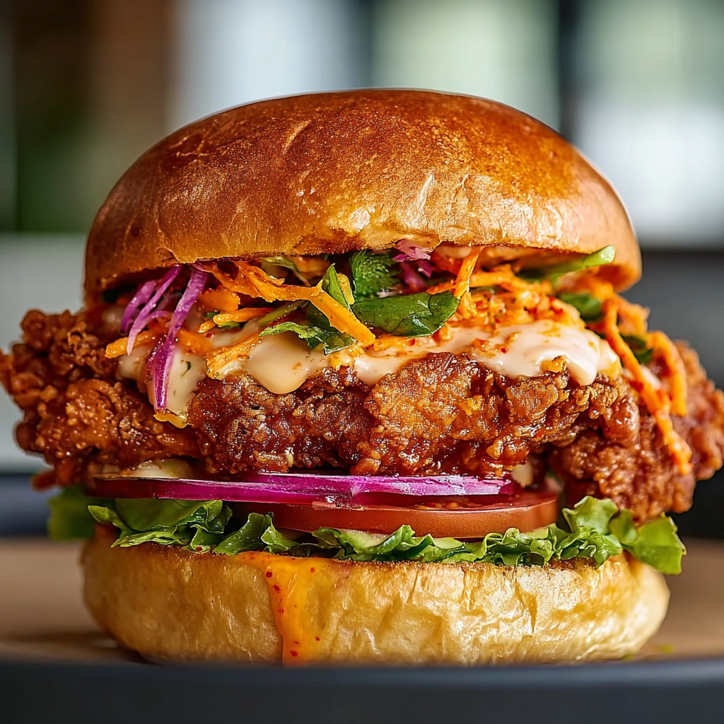 Thai Fried Chicken Sandwich Serving