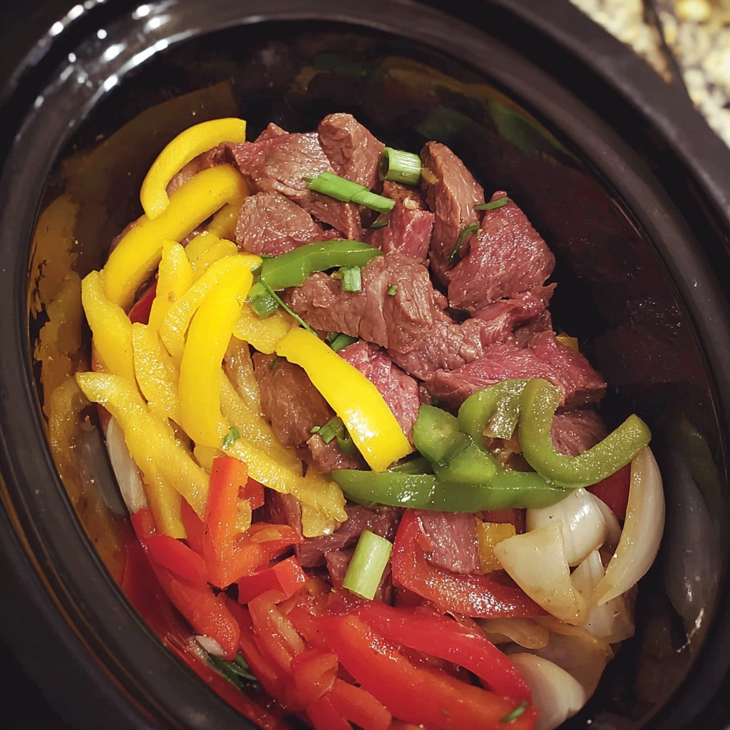 crock pot pepper steak Step