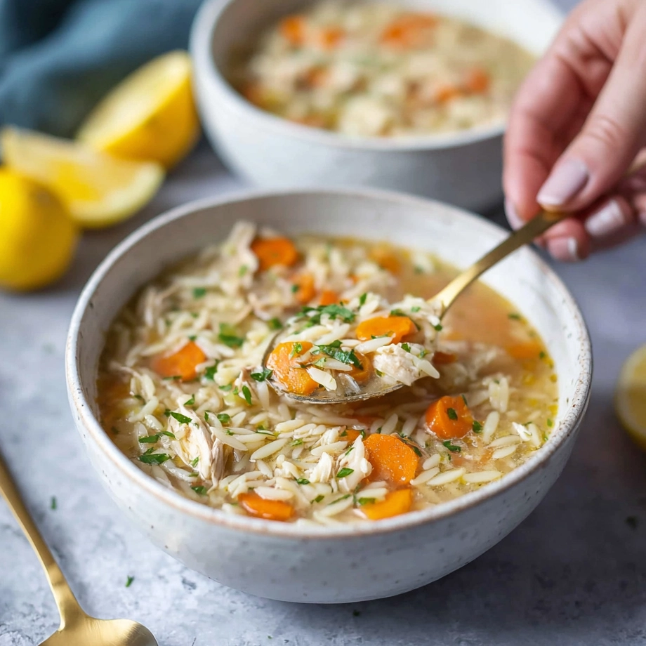 healthy lemon chicken soup Serving